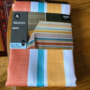 Hometrends striped tablecloth.